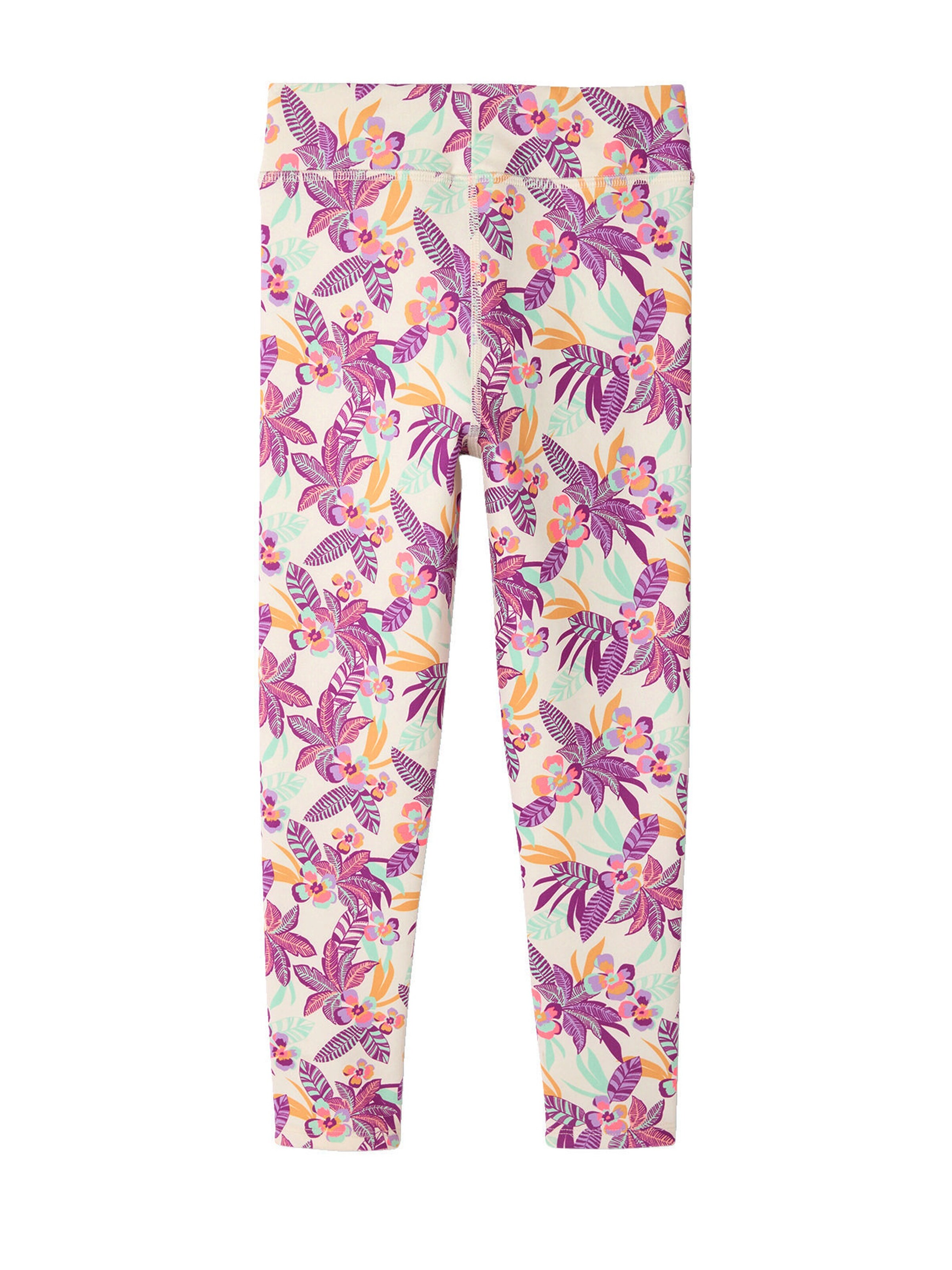 Vertbaudet Mädchen Sport-Leggings mit exotischem Print wollweiß