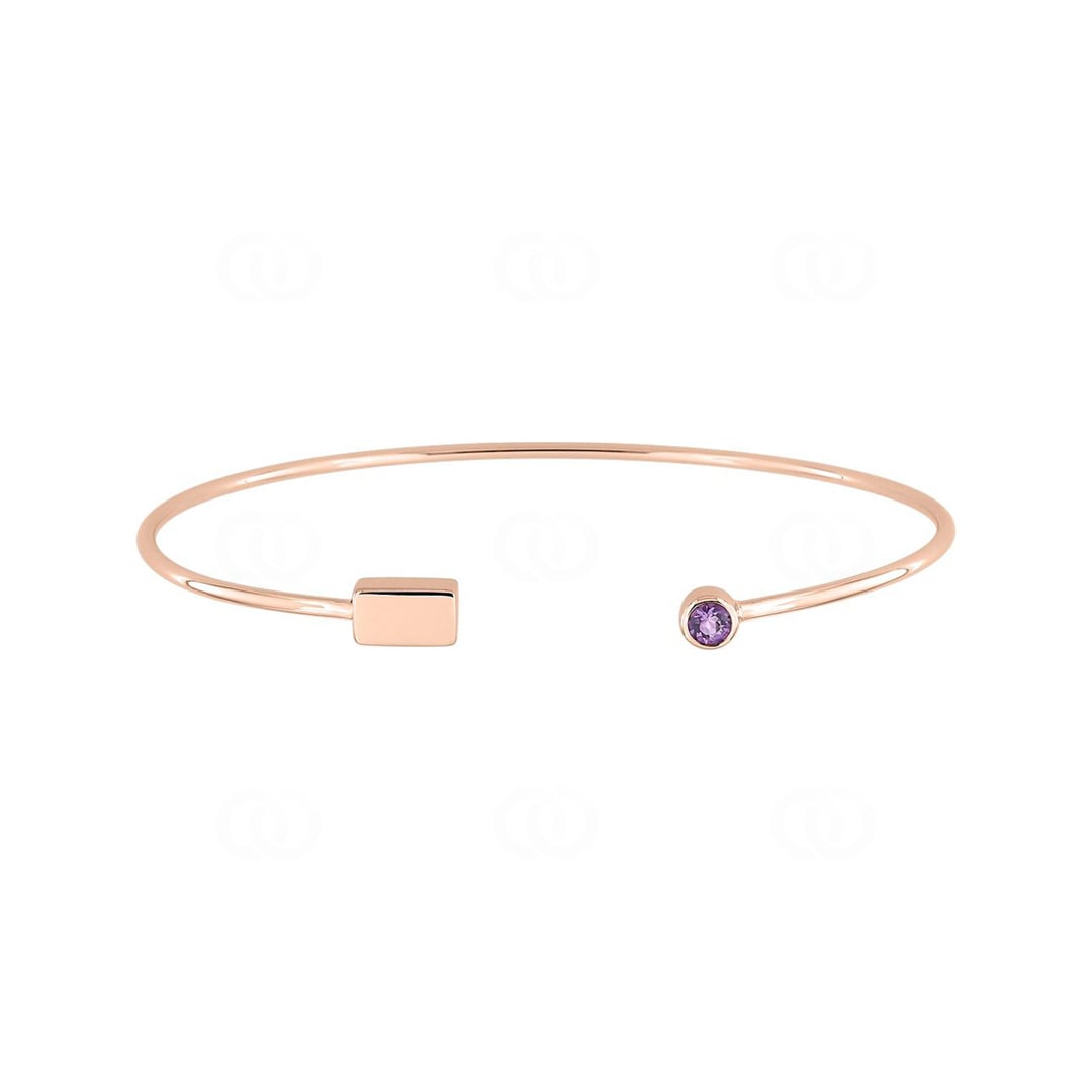 Armreif offen 750/18 K Roségold mit Amethyst rund