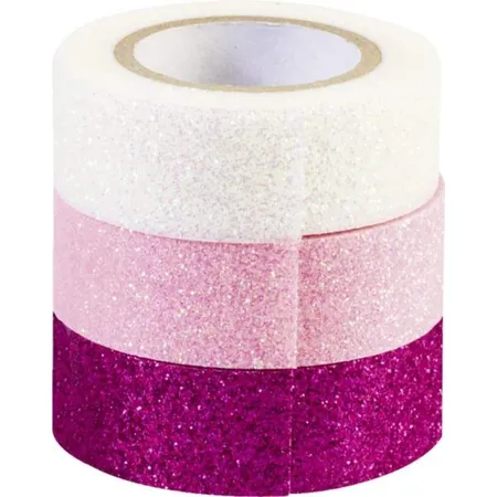 Heyda Glitter Tape 3er Pink, Rose, Weiß