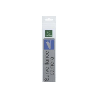 Exacompta - Plaque de signalisation Surveillance caméra - 165 x 44 mm - aluminium brossé