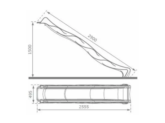 Glissière de toboggan en PEHD Tsuri 290 cm Anthracite