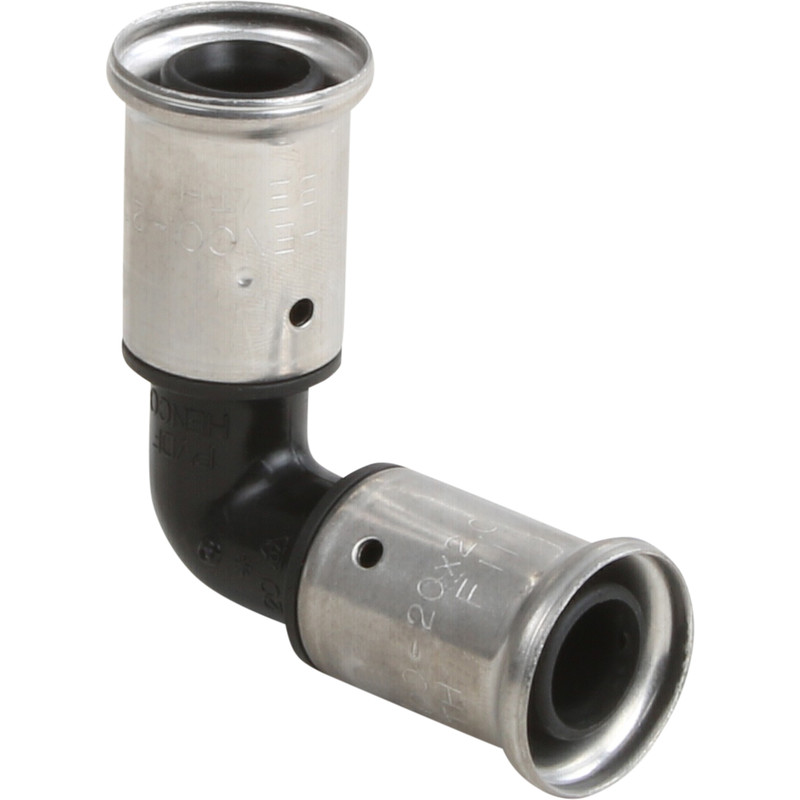 Henco pers kniekoppeling 90° 20mm