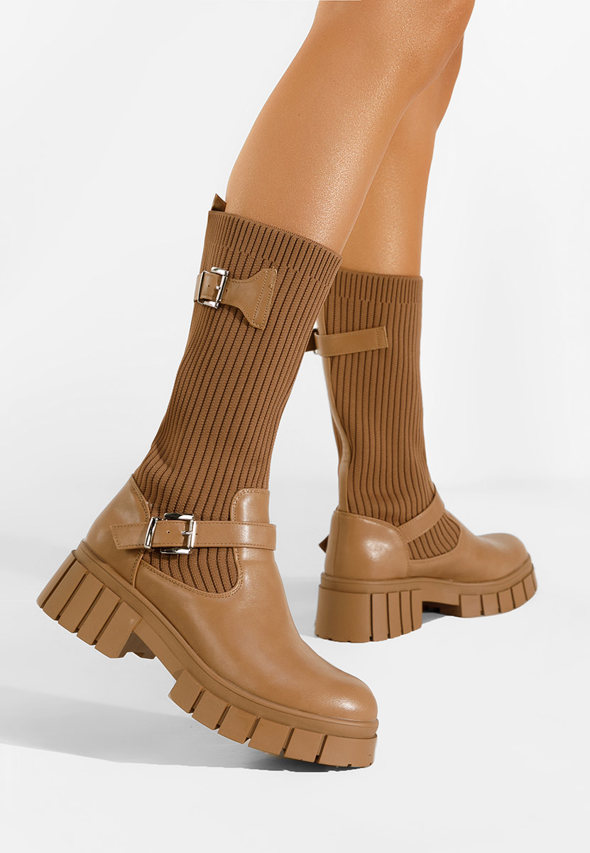 Bottes chaussettes bruns Rochelle