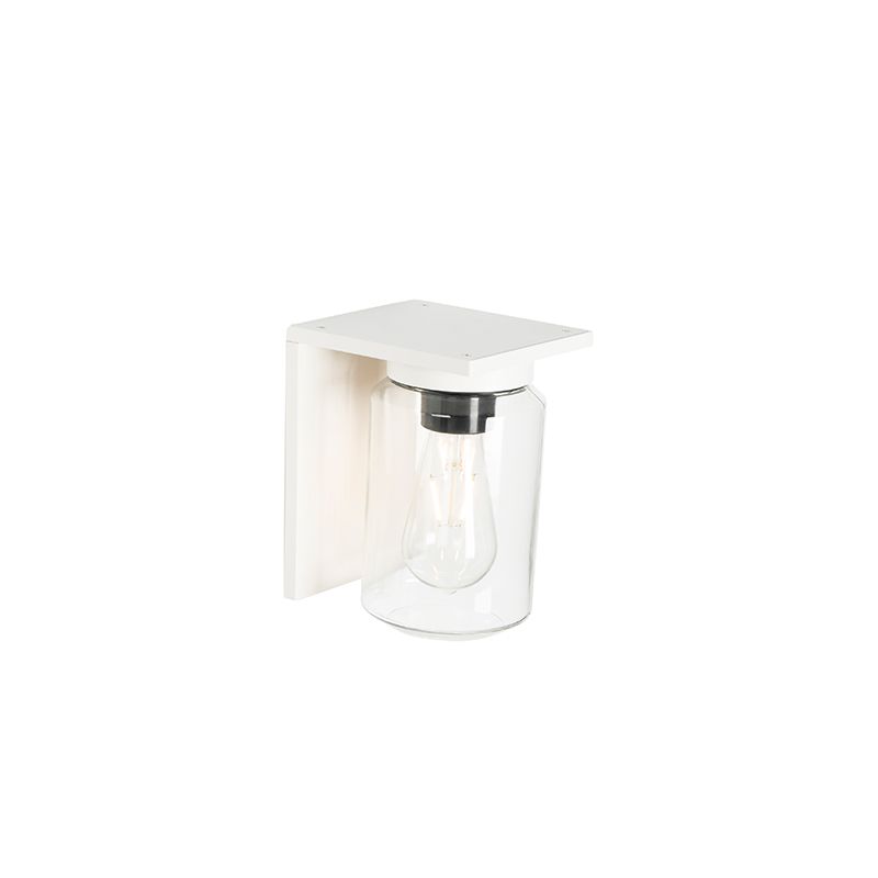 Moderne wandlamp wit met helde glas IP54 - Marshall