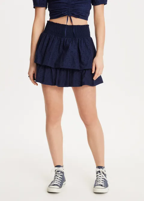 Rok met broderie blauw (BLW.D)