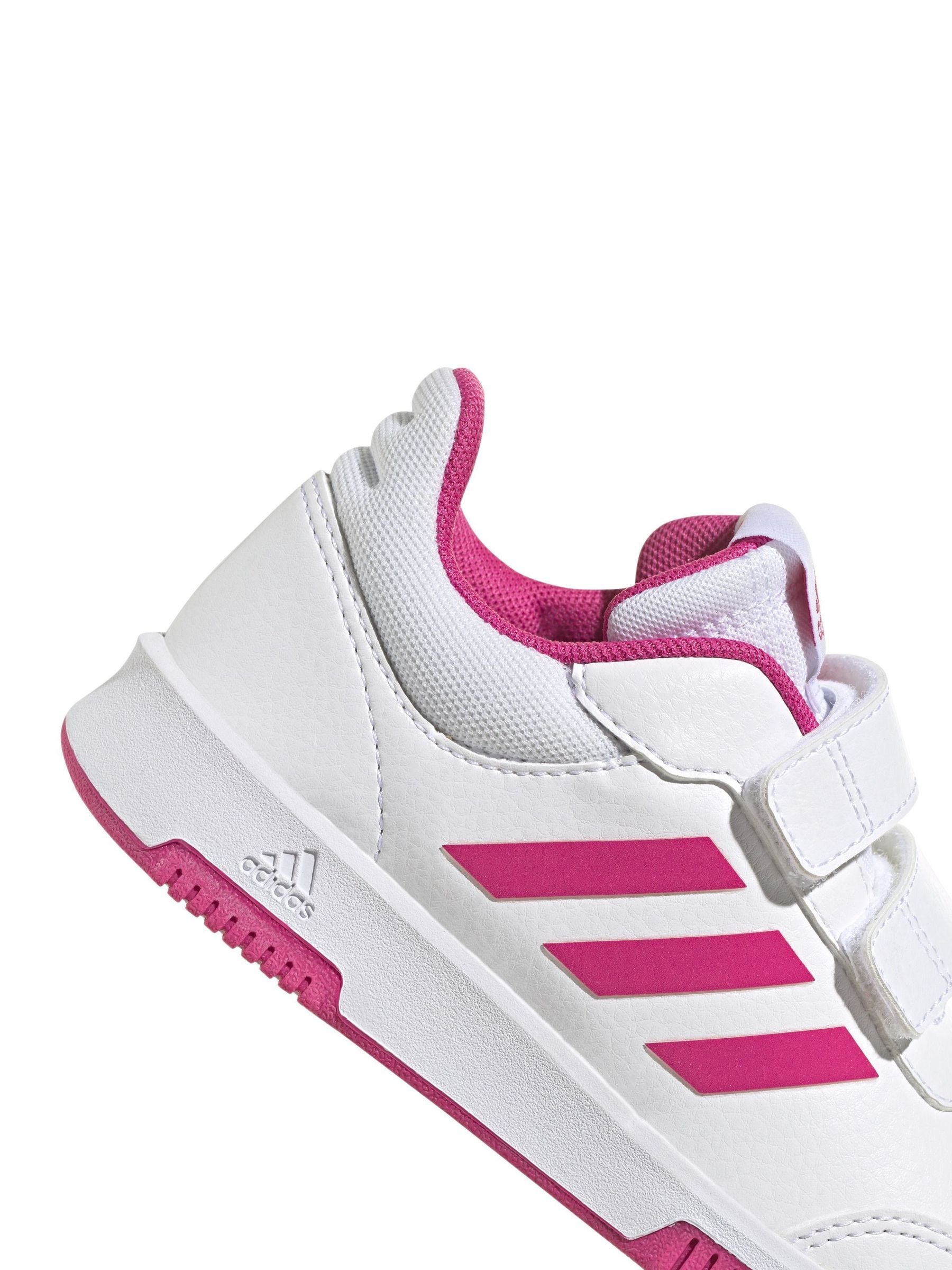 Wit/roze - adidas Tensaur kindersneakers met klittenbandsluiting