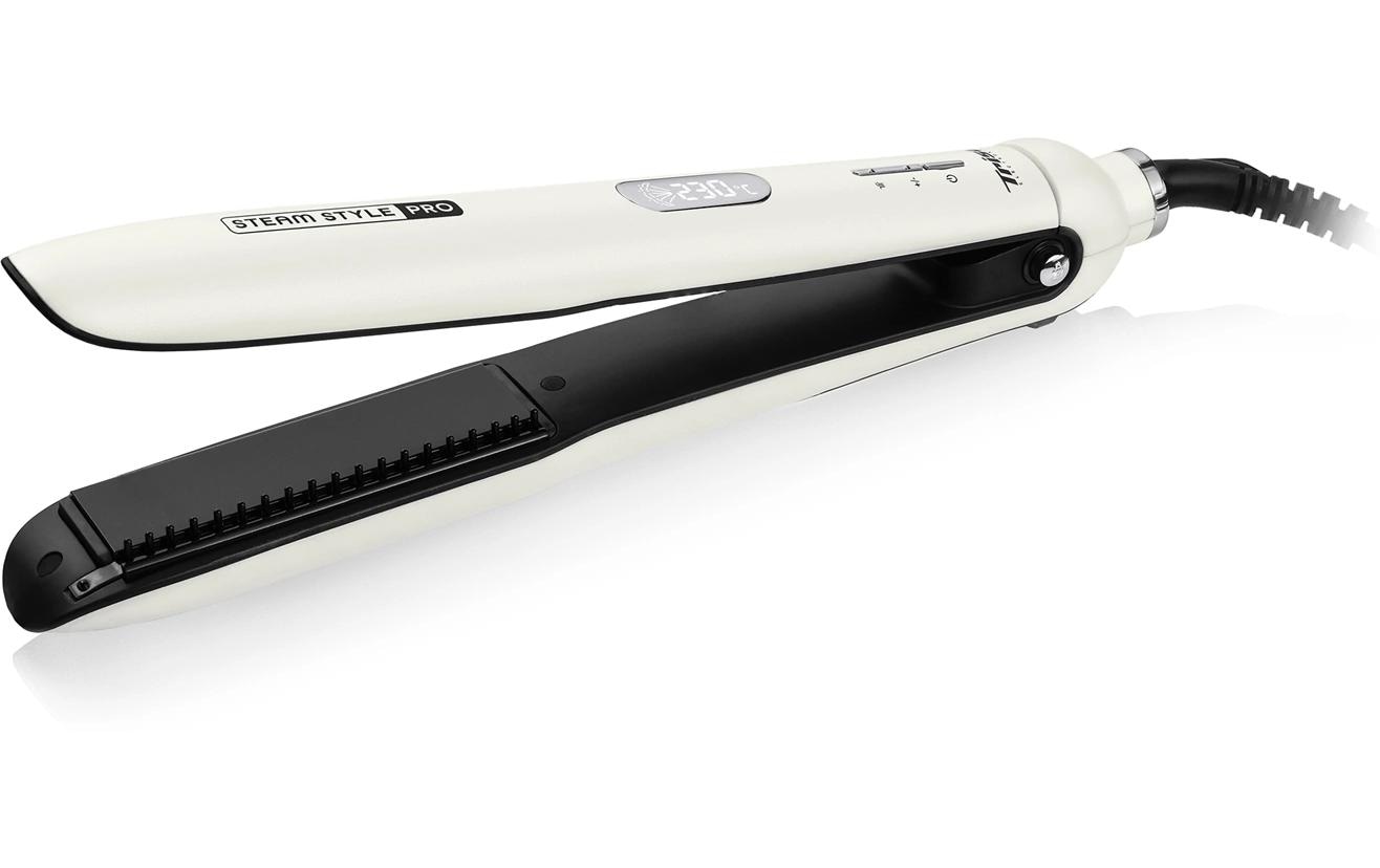 Haarglätter Steam Style Pro Weiss<br>Dampfglätteisen für seidenweiches Haar