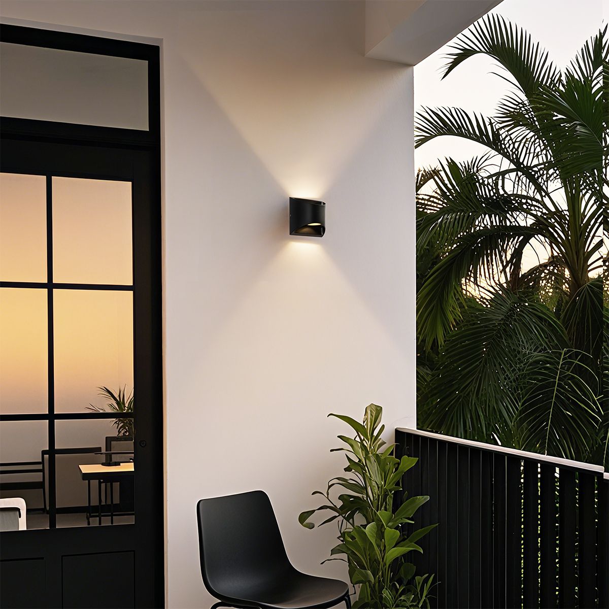 Moderne buiten wandlamp zwart incl. LED 2-lichts IP54 - Mal