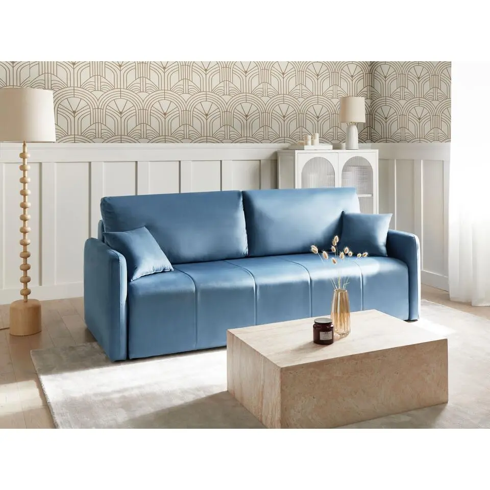 EGGE - Driezitsbank - Blauw - Fluweel