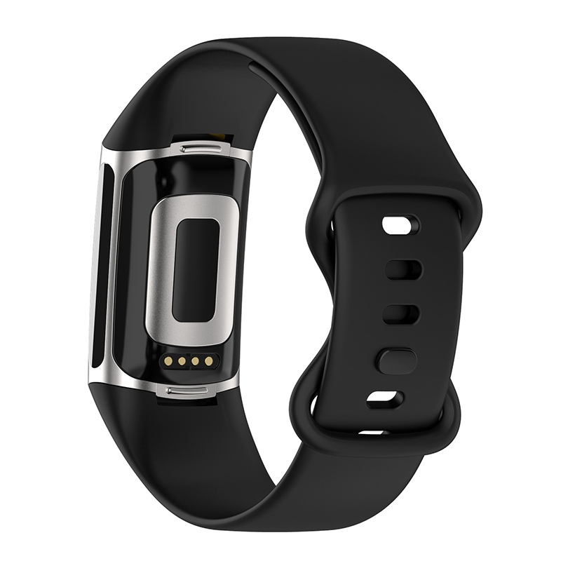Fitbit Charge 6 / 5 Silikon Armband (Gelenkumfang 191 - 233mm) - Schwarz