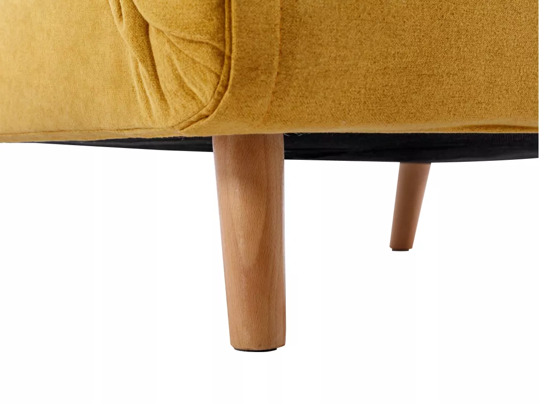 Fauteuil convertible en tissu jaune moutarde URIBIA