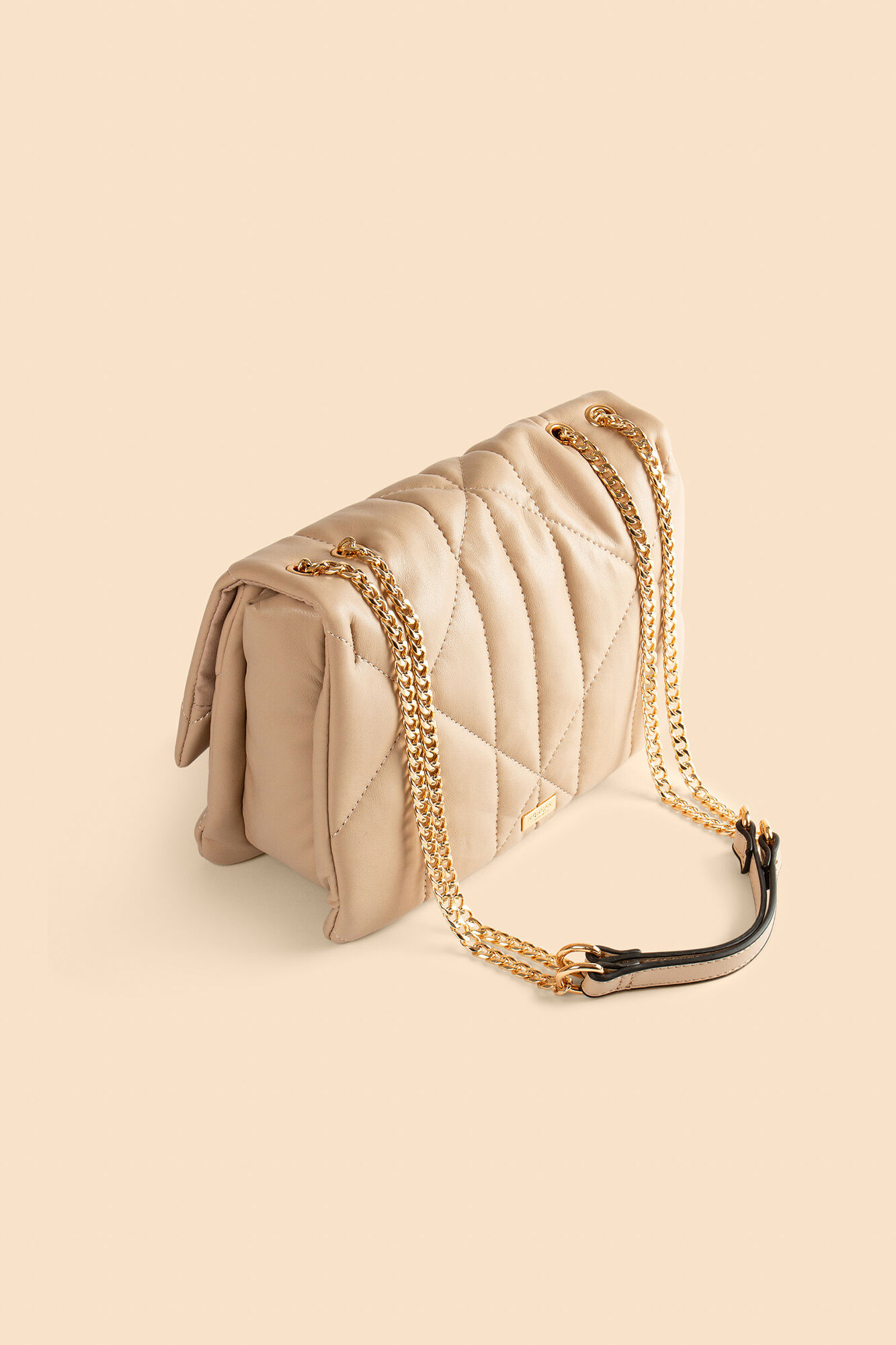 Bolsa com efeito acolchoado - Bege