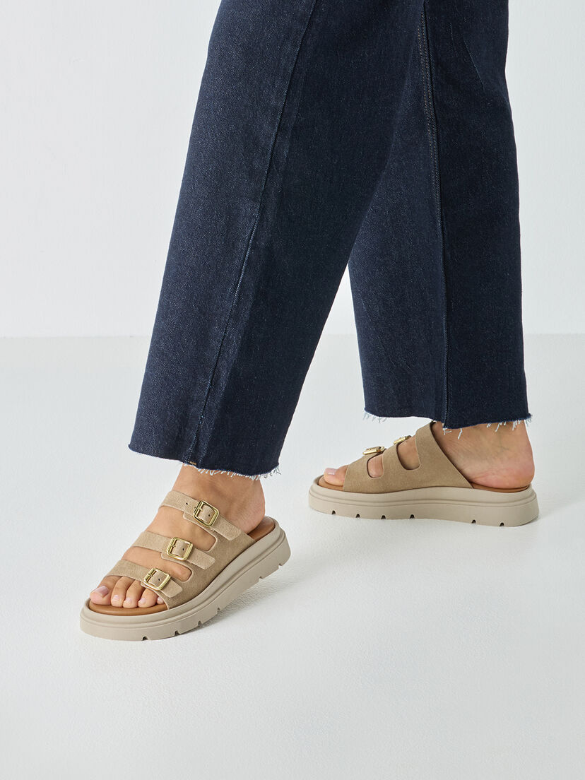 Leren Slipper - beige