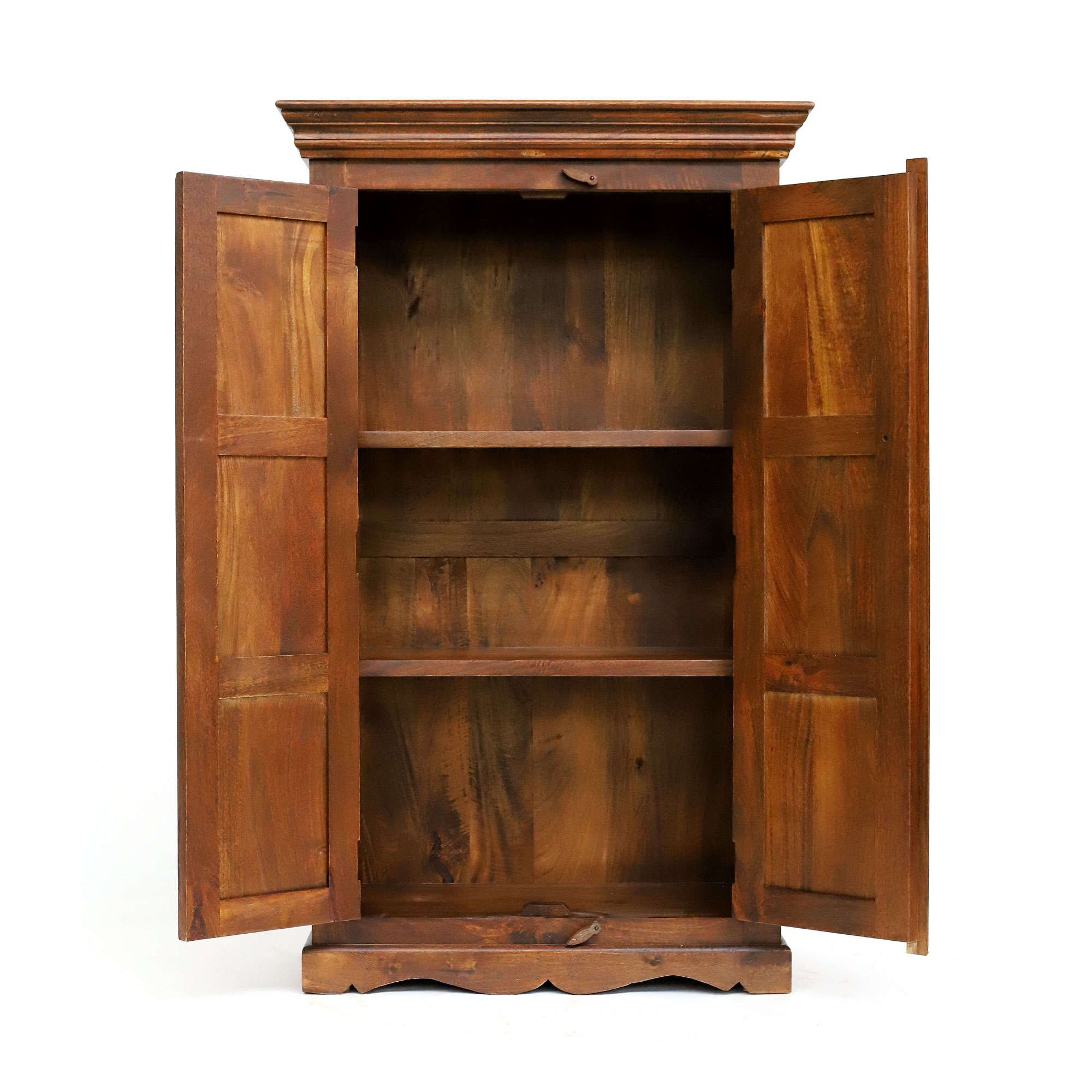 Schrank aus massivem Mangoholz, braun, T 40 cm, B 90 cm, H 150 cm von fischer's lagerhaus