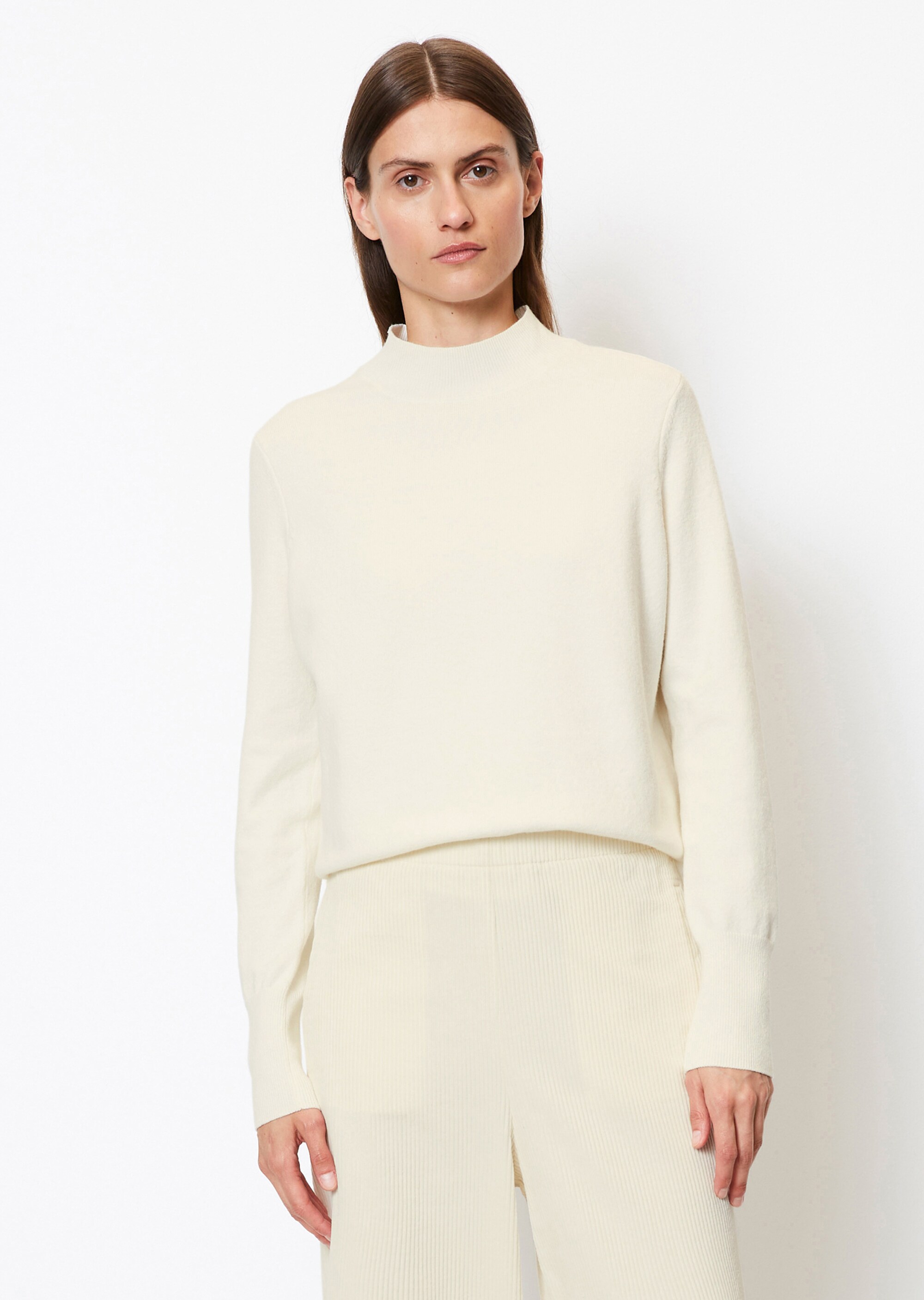 Softer Strickpullover aus Cotton Wool Stretch
