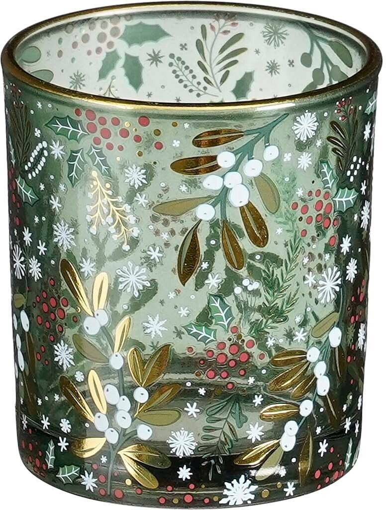 House of Seasons waxinelichthouder Storm lichtgroen D 7 H 8 cm