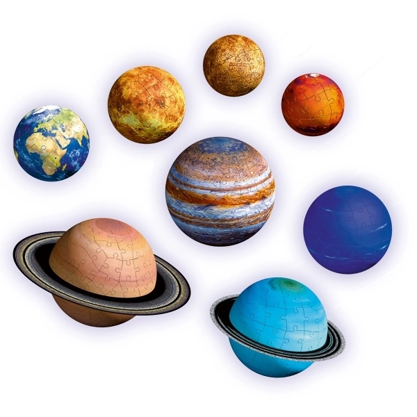 Ravensburger 3D Puzzle Planetensystem 11668 - Planeten als 3D Puzzlebälle - Sonn
