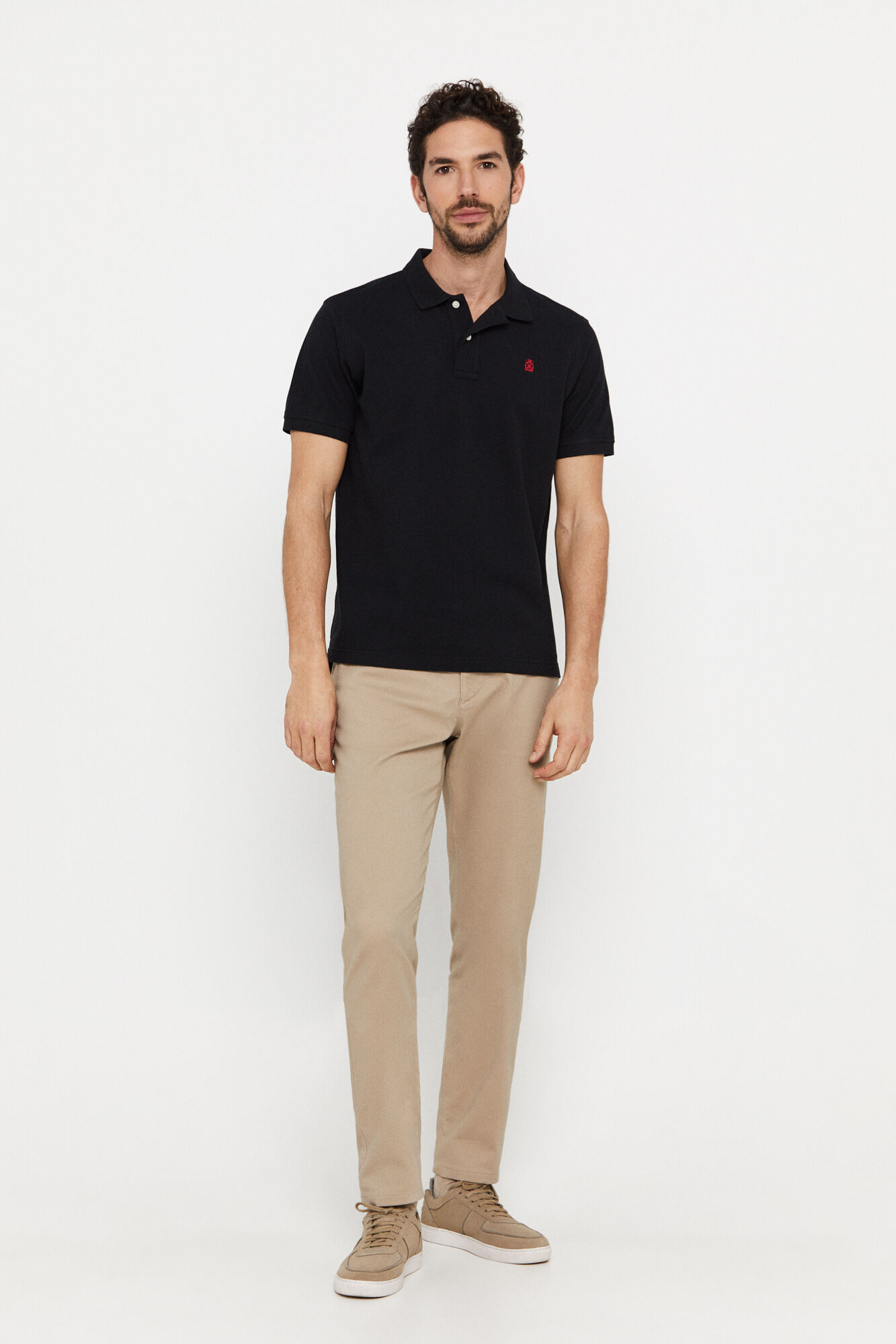 Polo piqué logo - Preto