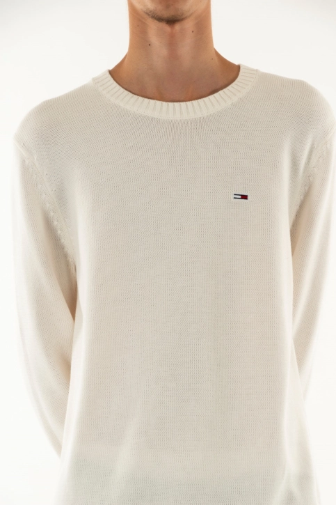 Pull leger tommy jeans slim essntls ybh ancient white