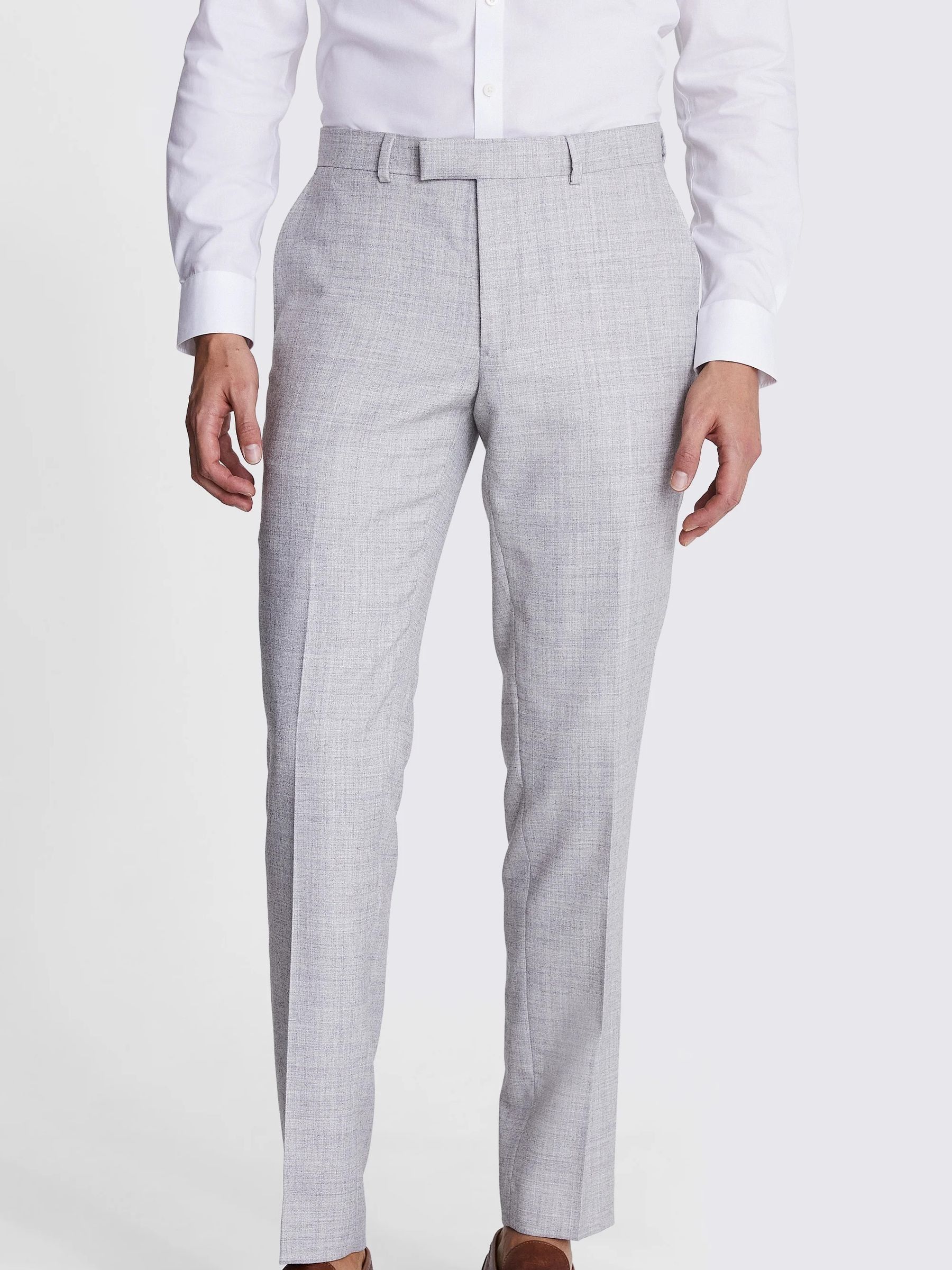 MOSS Light Grey Marl Trs Moss Slim Mixer Trousers