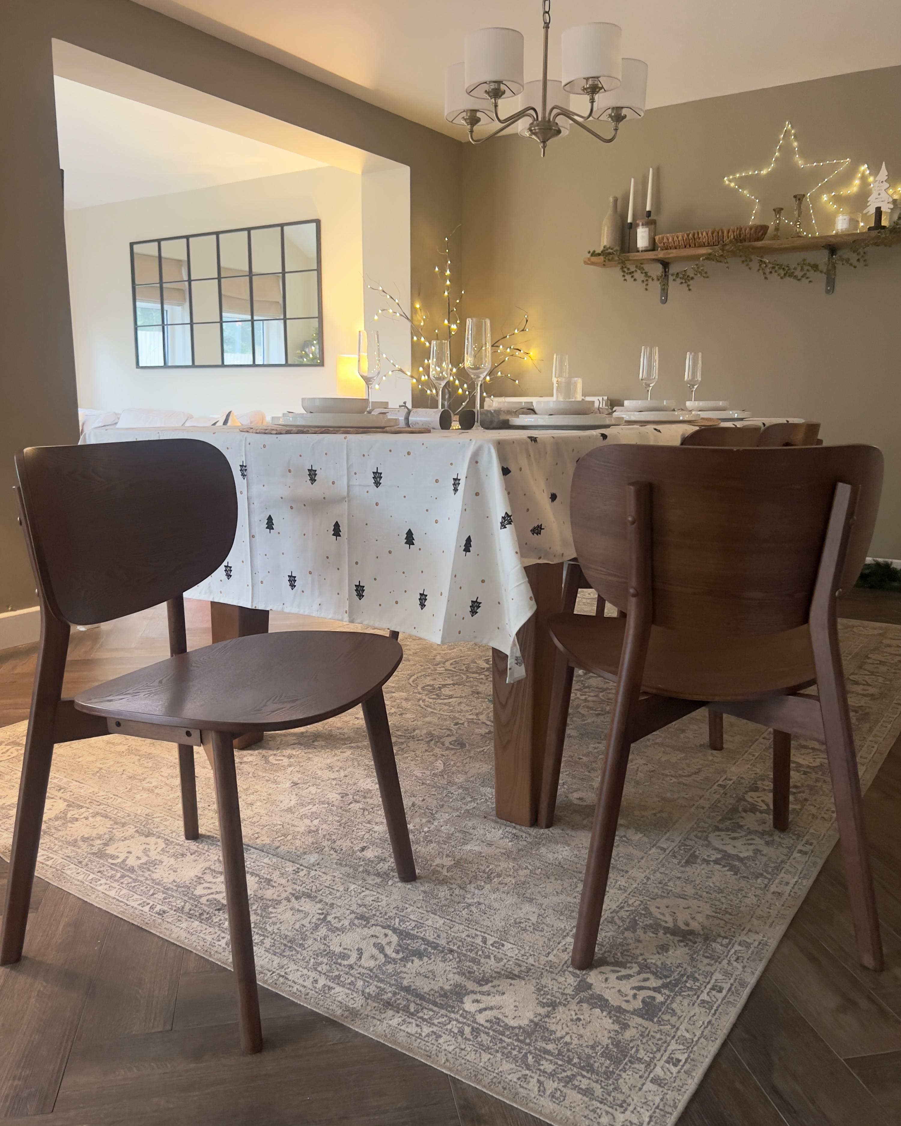 Set van 2 eetkamerstoelen OVERLY Hout Bruin