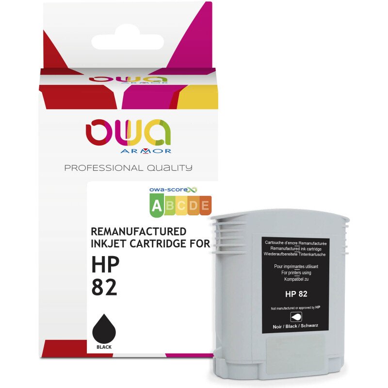 Cartouche d'encre traceur remanufacturée OWA - standard - Noir - pour HP 82
