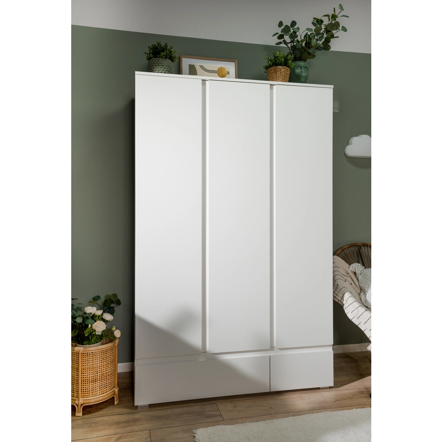 Finori Kleiderschrank Lia, weiß, 3 Türen Weiß