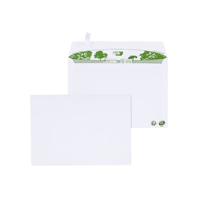GPV Green - 200 Enveloppes recyclées C5 162 x 229 mm - 80 gr - sans fenêtre - blanc - bande adhésive ouverture rapide