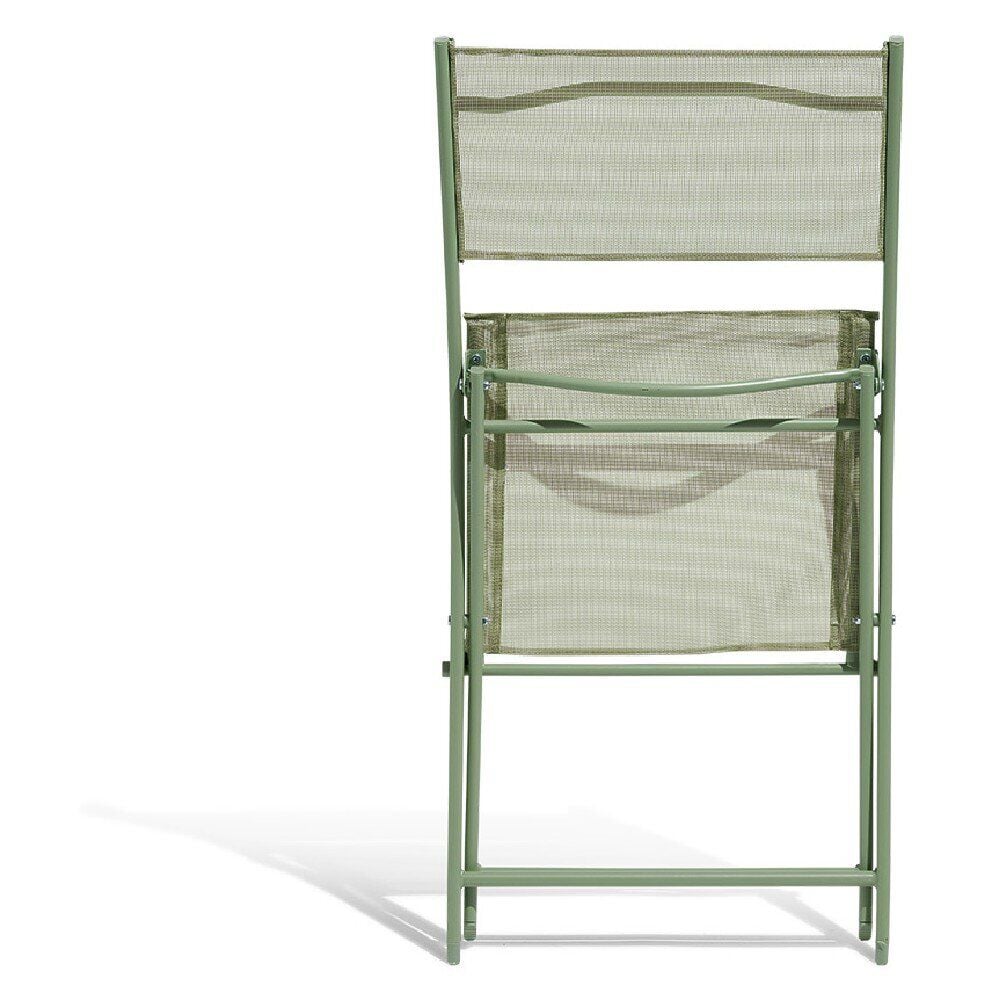 Chaise de jardin pliante London métal et tissu vert sauge
