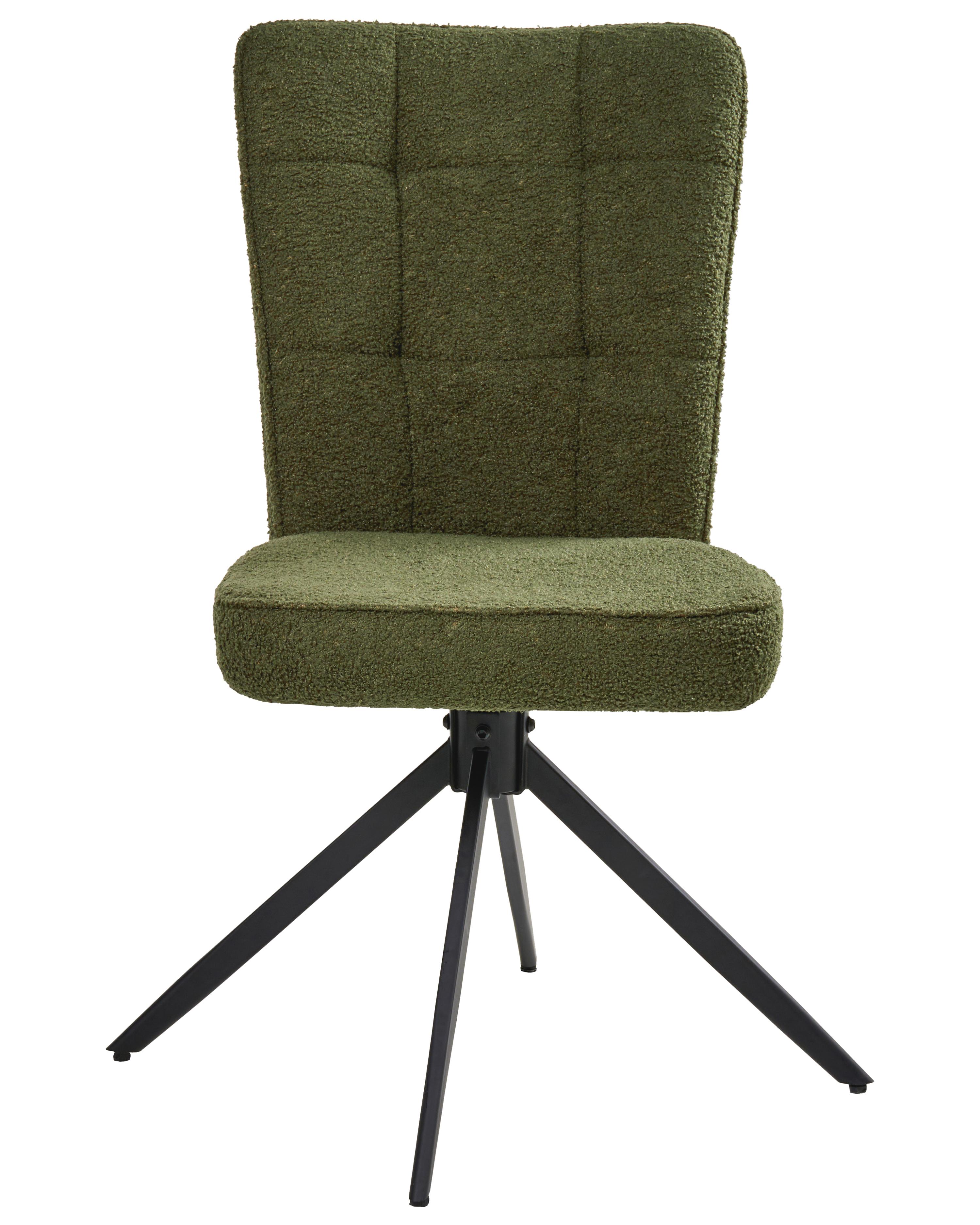 Set van 2 eetkamerstoelen draaibaar RYAN Bouclé Groen