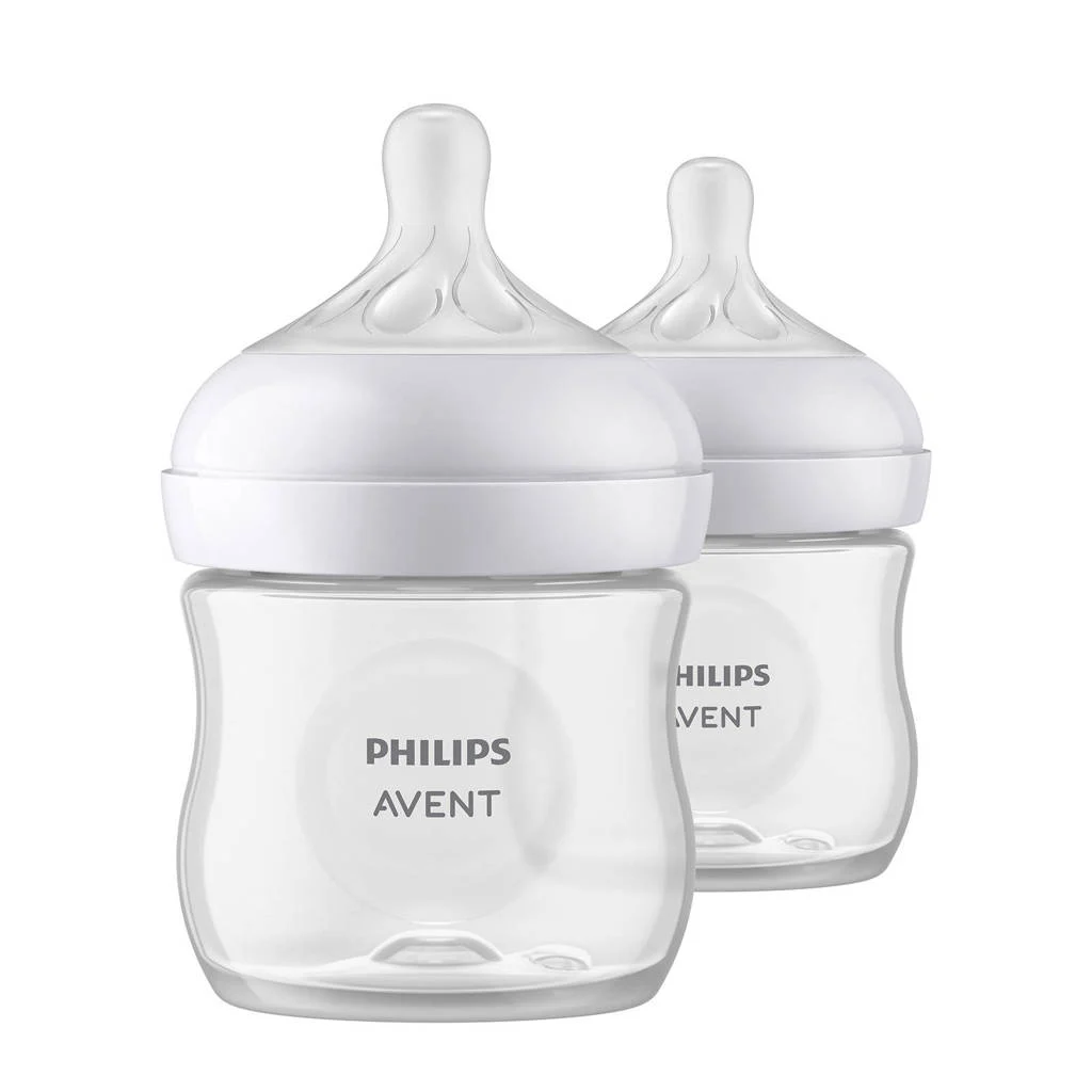 Kleine flesNatural Response Babyfles 2x 125 ml 0M+ Snelheid-2 speen SCY900/02