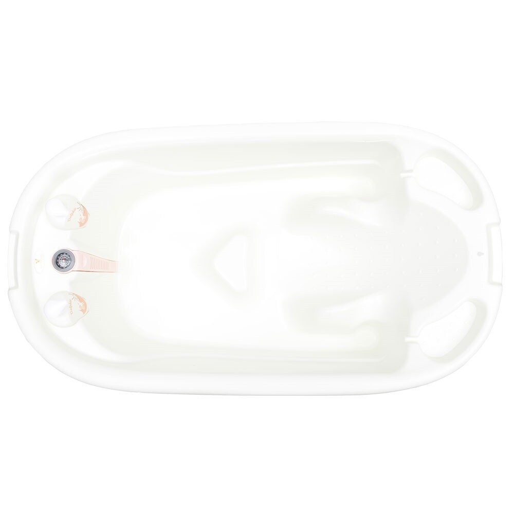 Baby Badewanne Set Dolphin, Thermometer, Drainagerohr, Duschgel- Shampoospender rosa