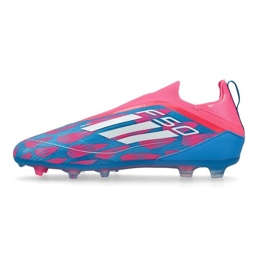 adidas F50 Pro Laceless FG Reemergence - Bleu/Blanc/Rose Enfant