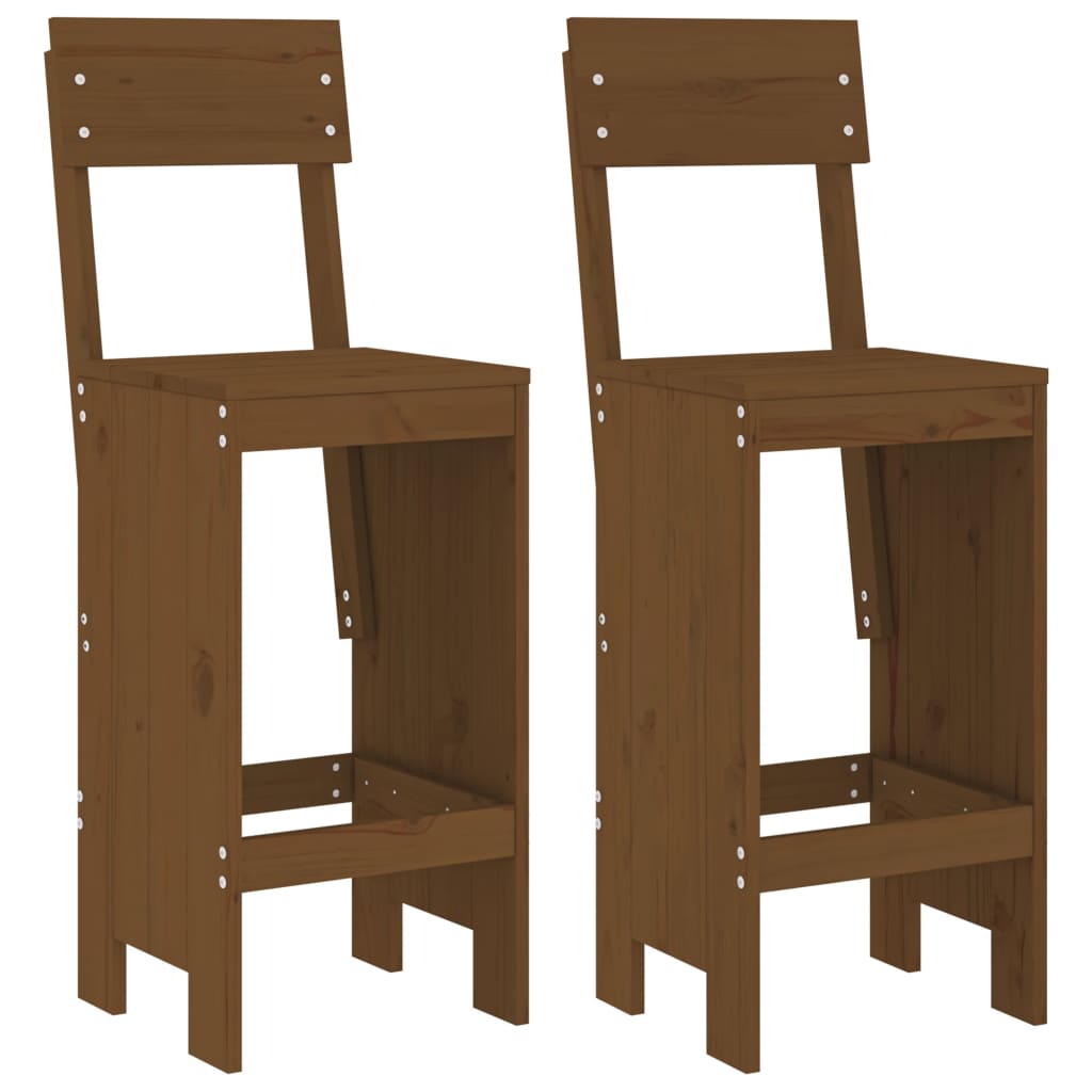 Ensemble de bar de jardin 3 pcs marron miel bois pin massif