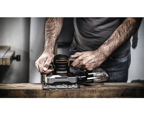 WORX 270W Cyclonische Stof Excentrische Schuurmachine 90x187mm WX642.1, inclusief koffer en accessoires
