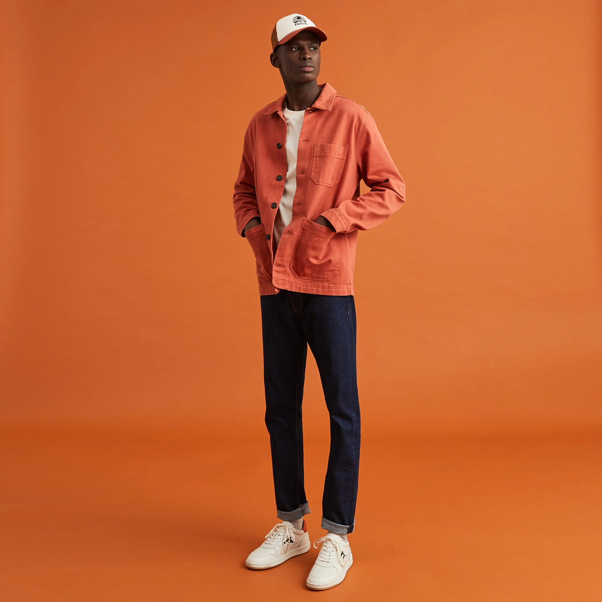 Casquette terracotta & camel Coton et polyester - modèle Cap trucker