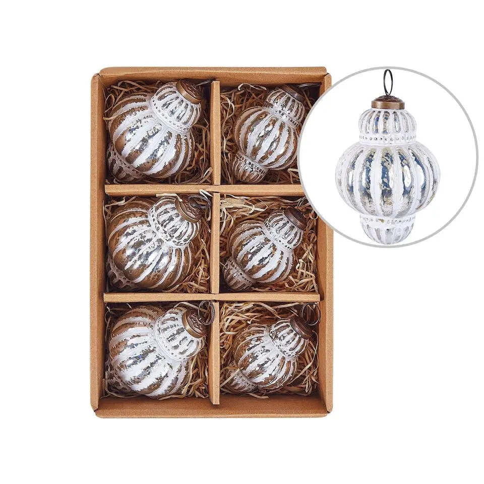 CREMEUX - Kerstballen set van 6 - Zilver - Glas