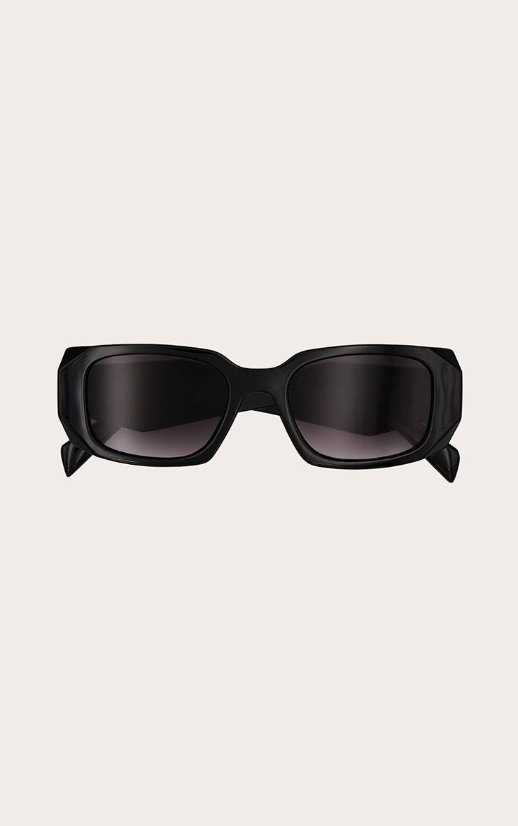 Noir Lunettes De Soleil Monture Rectangulaire Détail Diamant