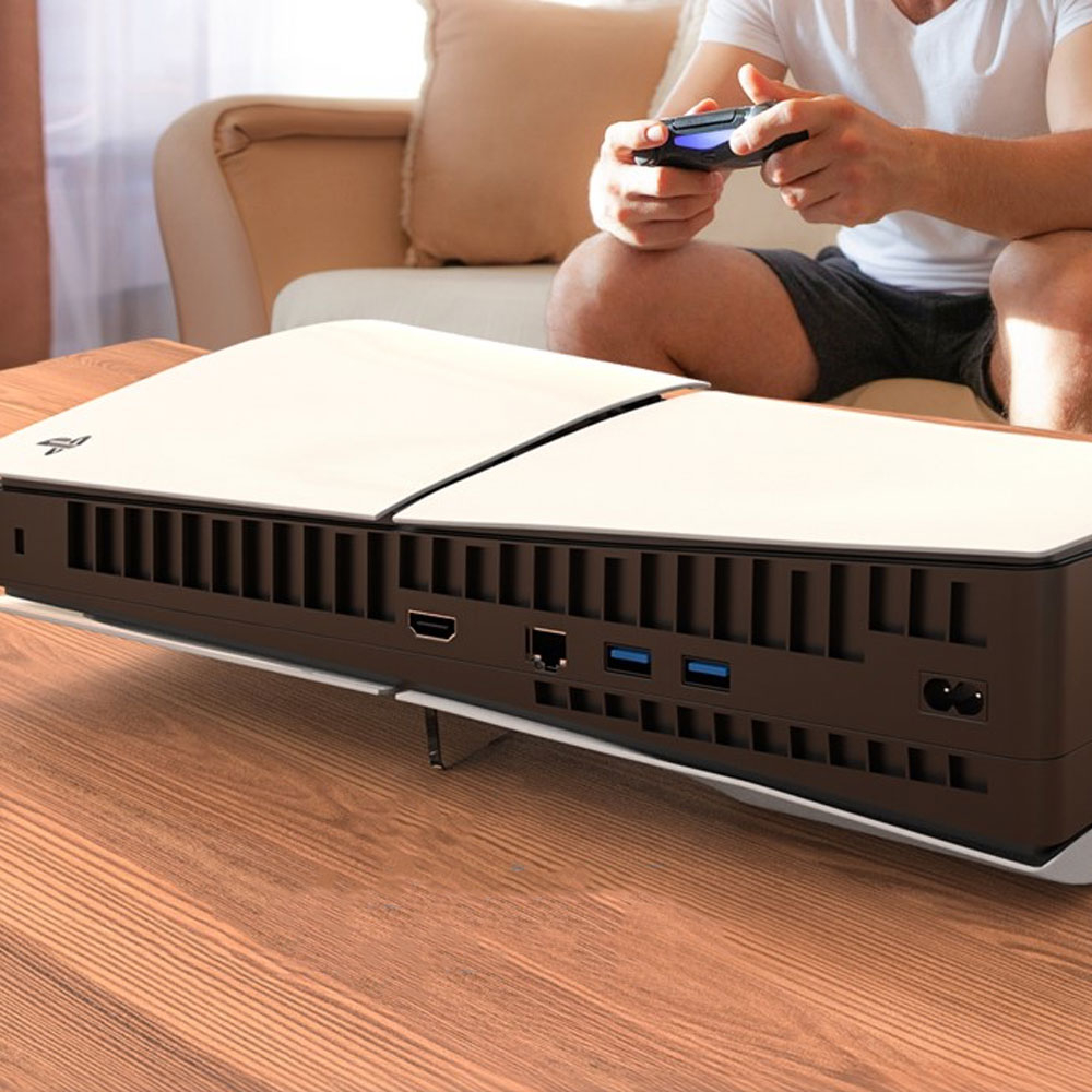 Sony PlayStation 5 PS5 Slim Halterung aus Acryl (Horizontal) - Transparent