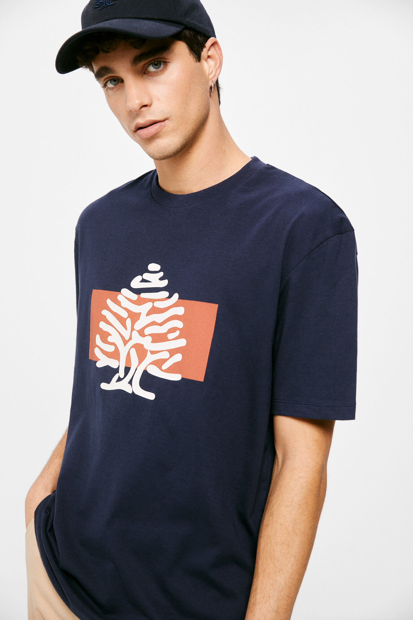 Camiseta com logo - azul escuro