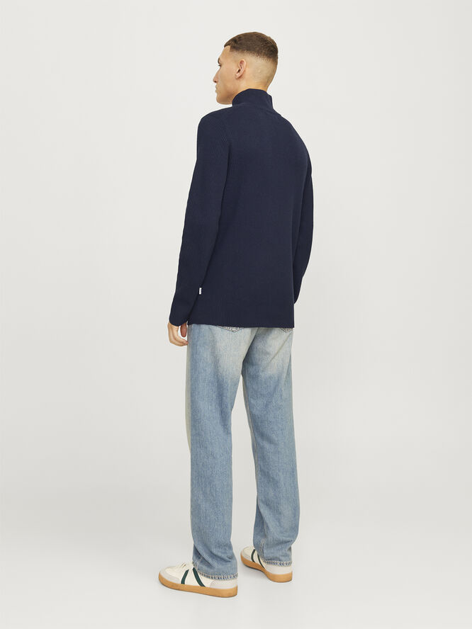 Jack & Jones JJEPERFECT KNIT HALF ZIP SN Sky captain