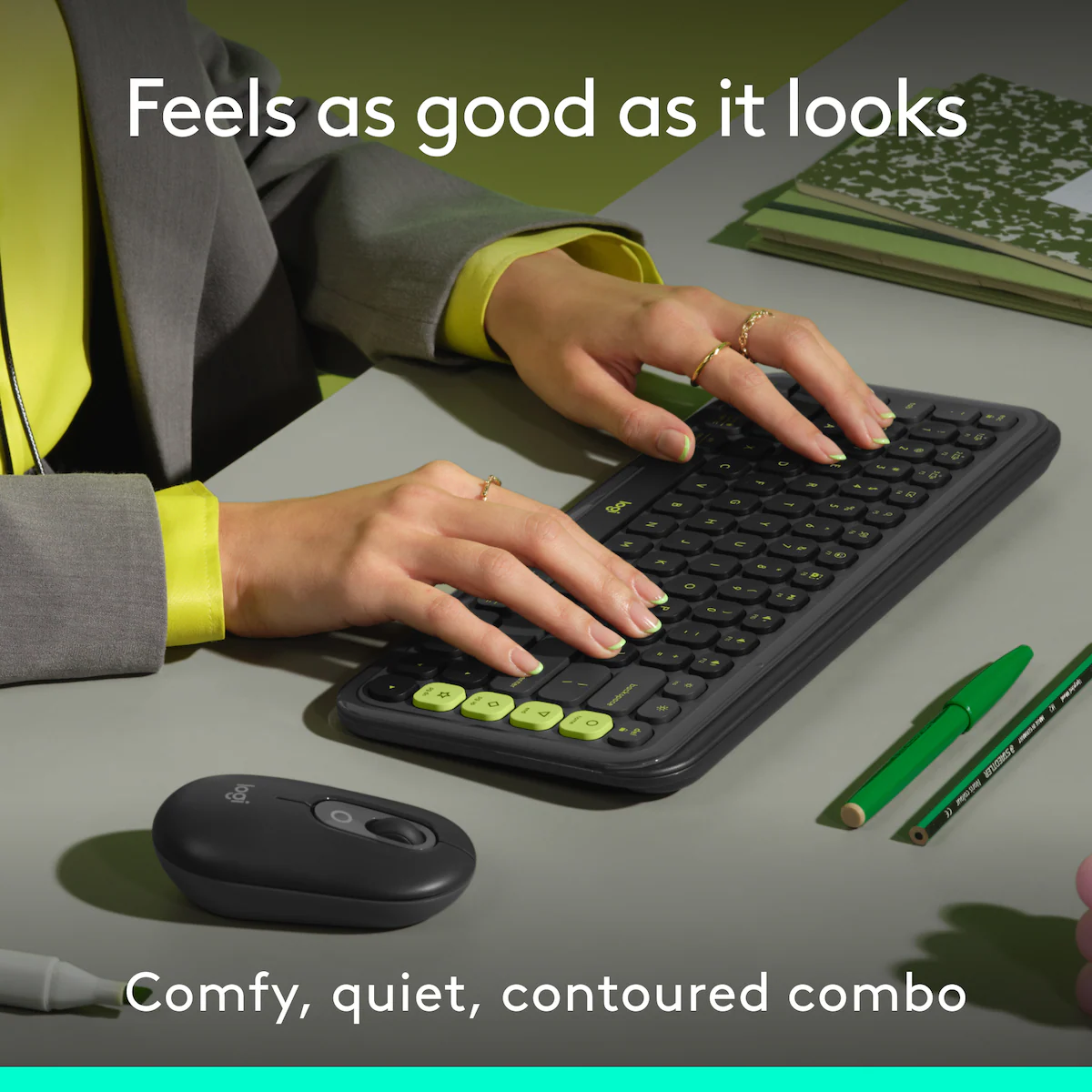 Logitech POP Icon mus og tastatur (graphite)