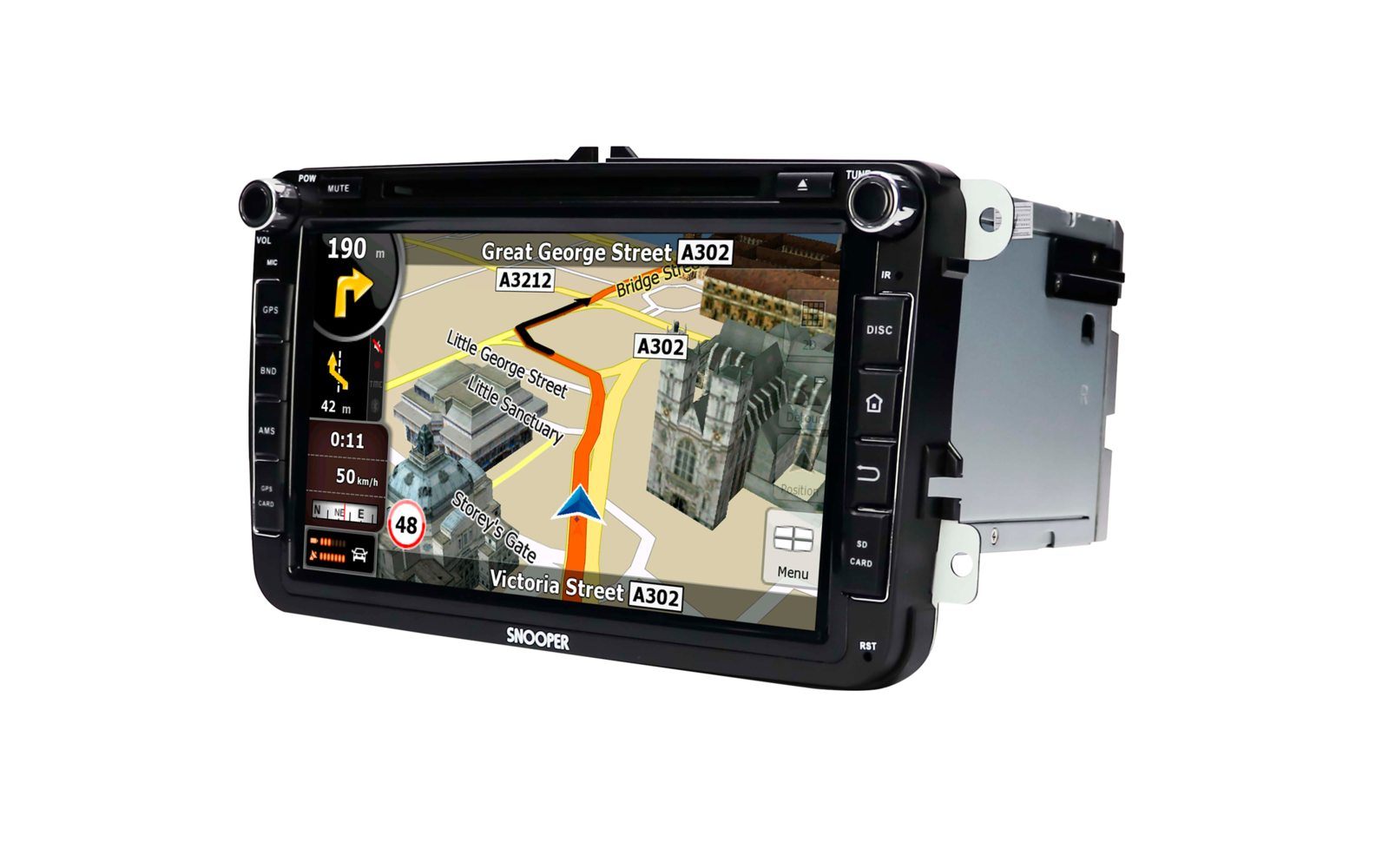 Snooper SMH Multimedia-Navigation 7 Zoll DAB+ Festeinbaugerät