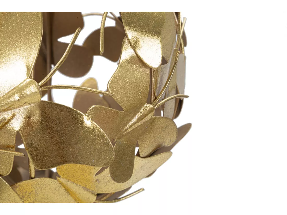 Sculpture en métal doré avec papillons en vol, design élégant, Ø 19,5x40,5 cm