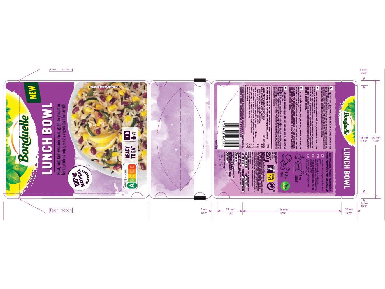 LUNCH BOWL ARROZ BONDUELLE 250G