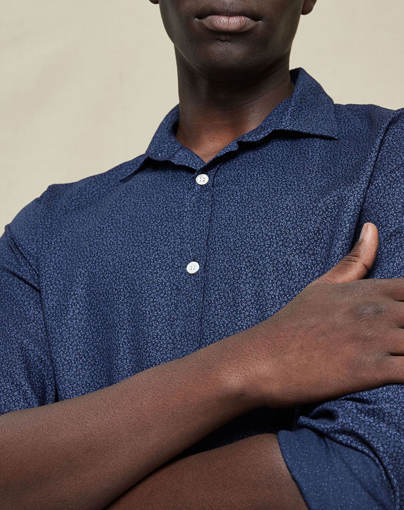 Hartford Chemise Slim Sammy à fleurs marine/bleu