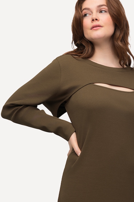 Midikleid, Bolero-Shirt, Carree-Ausschnitt, Biobaumwolle