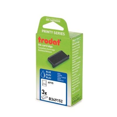 Trodat - 3 Encriers 6/4915 recharges pour tampon Printy 4915 - bleu