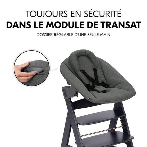 Chaise haute Alpha Newborn Set plus - Gris foncé - HAUCK