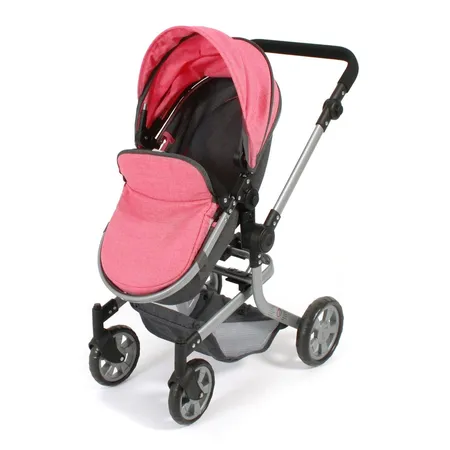 Bayer Chic 2000 Kombi-Puppenwagen Mika Melange anthrazit-pink